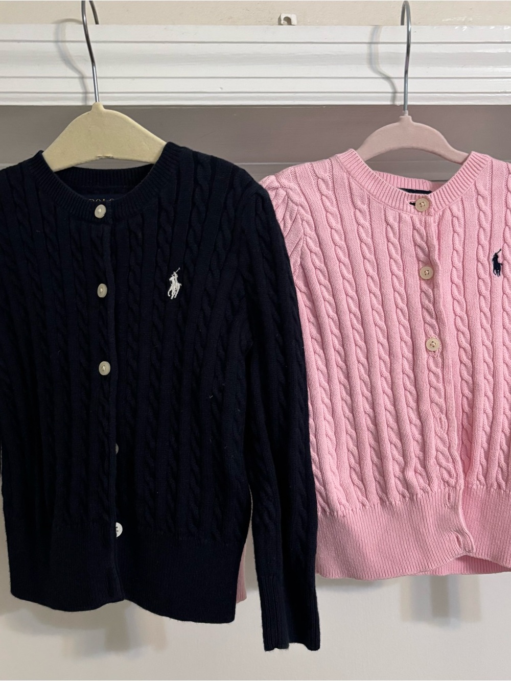Polo by Ralph Lauren Navy & Pink Cable-Knit Cardigan Pair 2T